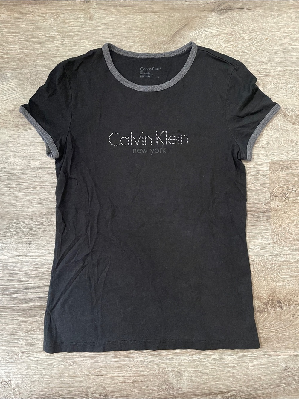 Calvin Klein bling logo baby tee size small